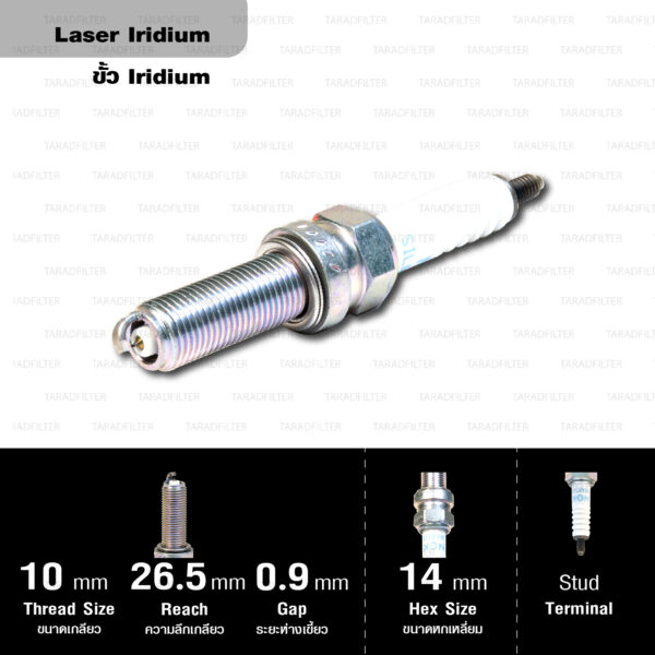 NGK หัวเทียน LASER IRIDIUM ใช้สำหรับ HONDA CBR1000RR SP2【 SILMAR10C9S 】จำนวน 1 หัว