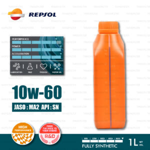 REPSOL RACING 4T FULLY Synthetic 4T [10W-60] Motorcycle Oil น้ำมันเครื่อง มอเตอร์ไซค์ สังเคราะห์แท้ 100% บรรจุ 1 ลิตร